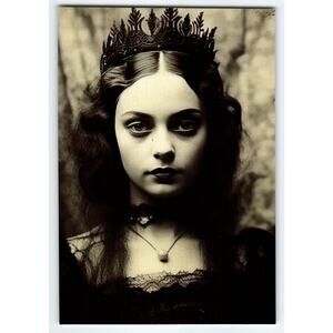 Halloween Gothic Portrait 4x6 Glossy Photo Dark Queen Crown